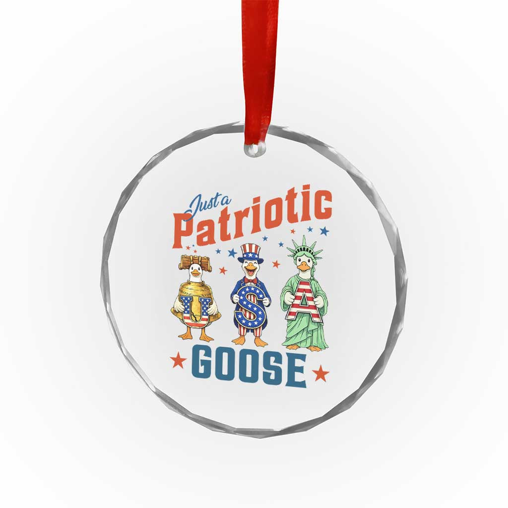 Just A Patriotic Goose Crystal Glass Ornament Funny Freedom Goose Patriotic TS12 Print Your Wear