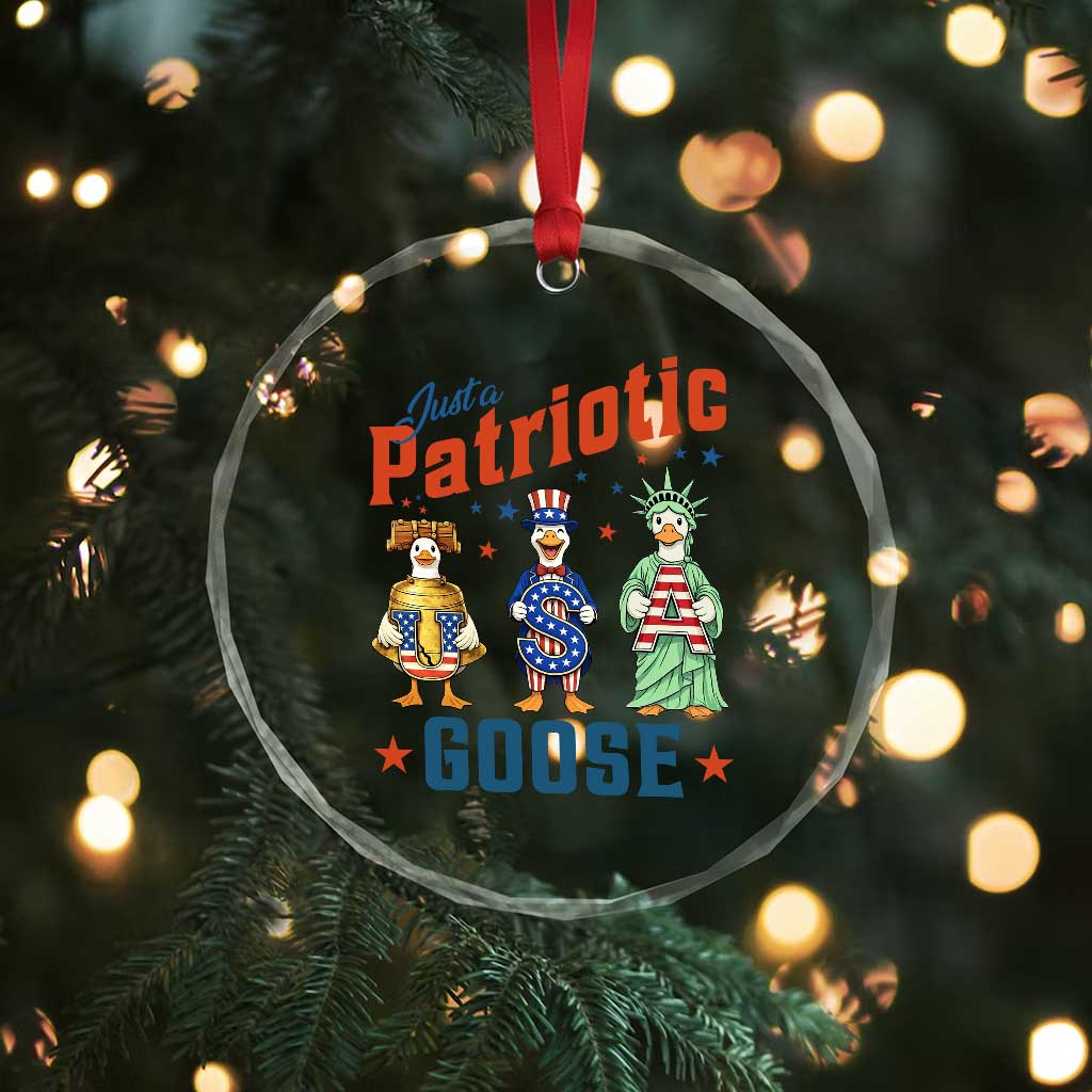 Just A Patriotic Goose Crystal Glass Ornament Funny Freedom Goose Patriotic TS12 Print Your Wear