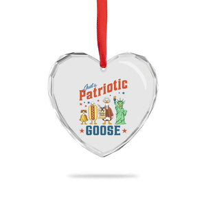Just A Patriotic Goose Heart Crystal Glass Ornament America 250th Anniversary TS12 Print Your Wear