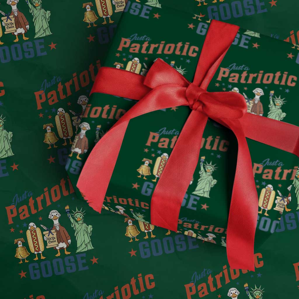 Just A Patriotic Goose Wrapping Paper Roll America 250th Anniversary TS12 Green Print Your Wear
