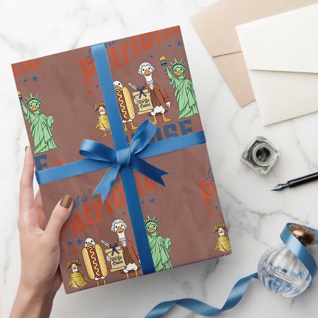 Just A Patriotic Goose Wrapping Paper Roll America 250th Anniversary TS12 Mocha Print Your Wear