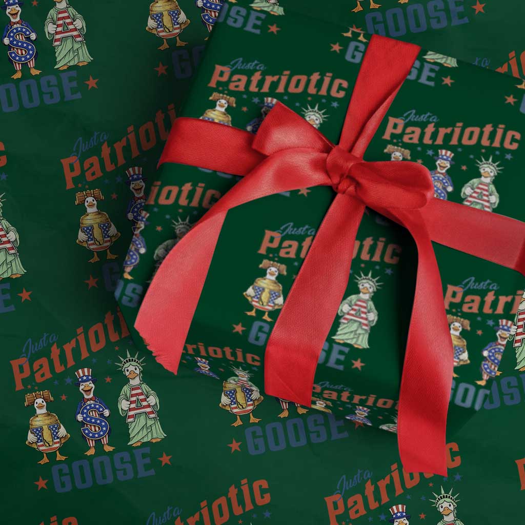 Just A Patriotic Goose Wrapping Paper Roll Funny Freedom Goose Patriotic TS12 Green Print Your Wear