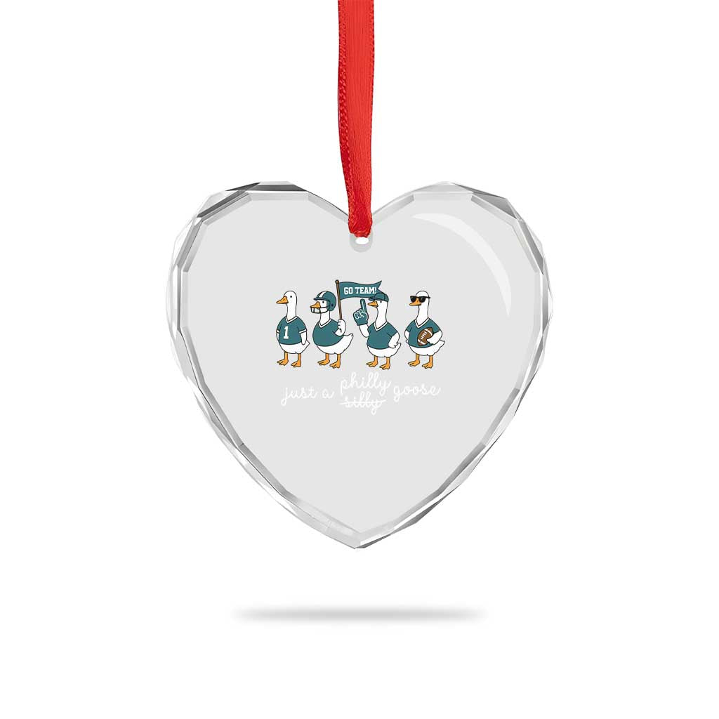 Funny Just A Silly Goose Football Heart Crystal Glass Ornament PFE Sport Lover Game Day TS11 Print Your Wear