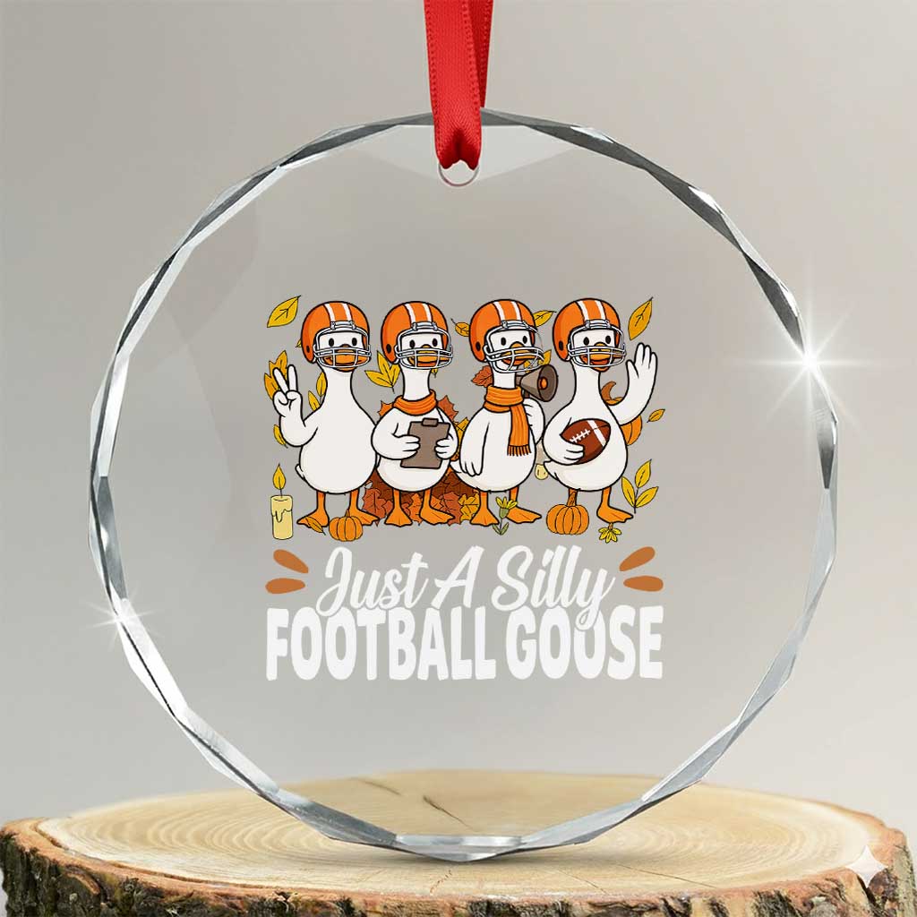 Just A Silly Football Crystal Glass Ornament Animal Sports Fan Gift TS12 Transparent Glass 3'' Circle Print Your Wear