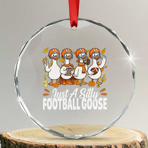 Just A Silly Football Crystal Glass Ornament Animal Sports Fan Gift TS12 Transparent Glass 3'' Circle Print Your Wear