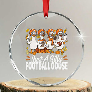 Just A Silly Football Crystal Glass Ornament Animal Sports Fan Gift TS12 Transparent Glass 3'' Circle Print Your Wear