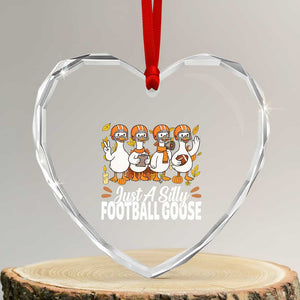 Just A Silly Football Heart Crystal Glass Ornament Animal Sports Fan Gift TS12 Transparent Glass 3'' Heart Print Your Wear