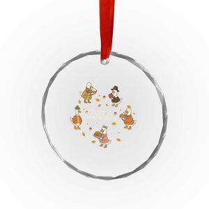 Just A Thankful Goose Crystal Glass Ornament Funny Goose Turkey Thanksgiving Fall Season TS11 Print Your Wear