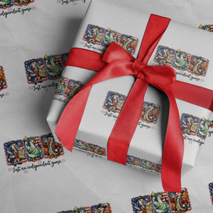 Just An Independent Goose Wrapping Paper Roll Funny Patriotic Goose TS12 White Print Your Wear