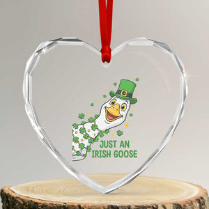 Just An Irish Goose Heart Crystal Glass Ornament Funny St Patricks Day TS12 Transparent Glass 3'' Heart Print Your Wear