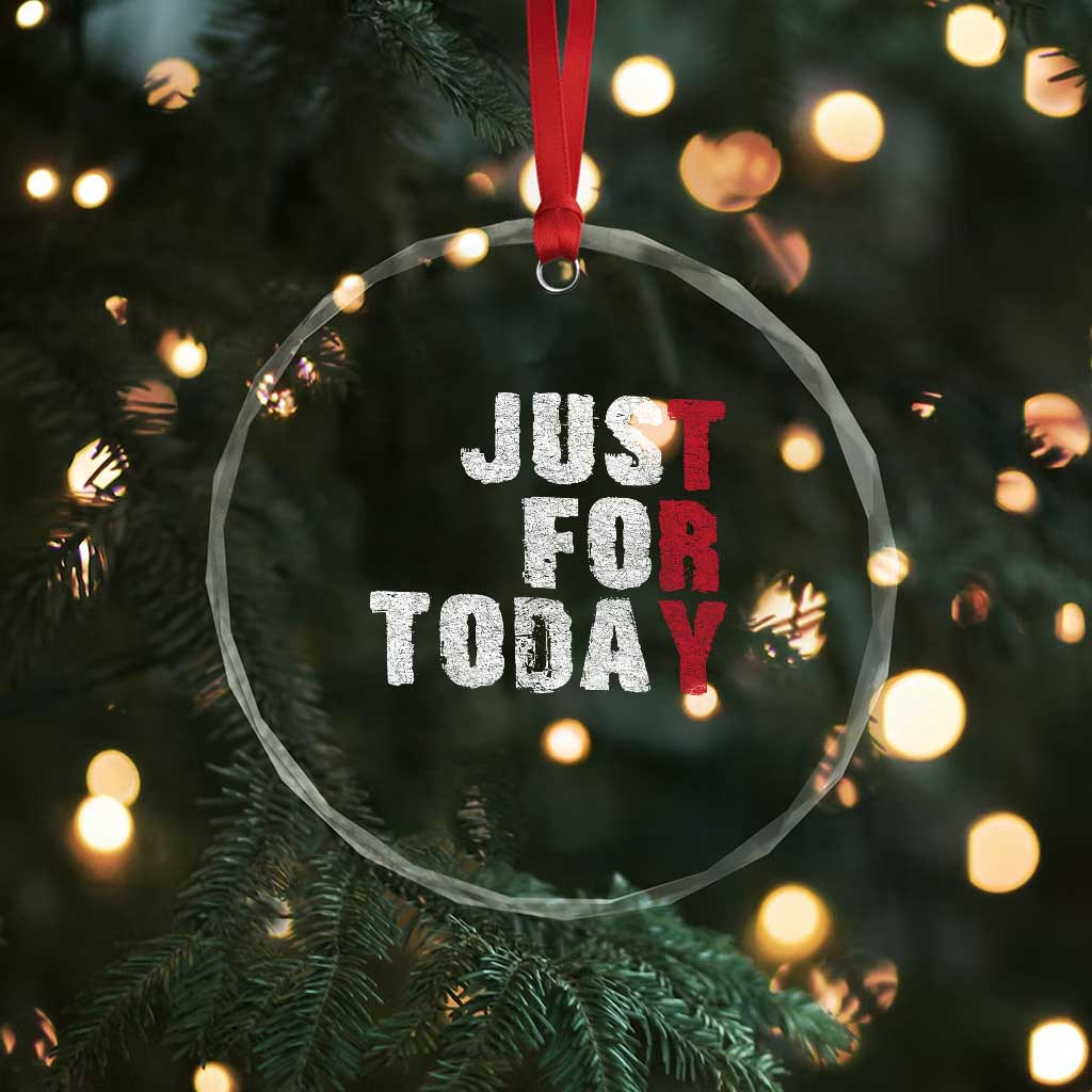 Just For Today Crystal Glass Ornament Sobriety Anniversary Sober AA NA Recovery TS11 Print Your Wear