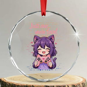 Just One More Game Crystal Glass Ornament Cute Girl Playing Game Humor Gift TS12 Transparent Glass 3'' Circle Print Your Wear