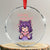 Just One More Game Crystal Glass Ornament Cute Girl Playing Game Humor Gift TS12 Transparent Glass 3'' Circle Print Your Wear