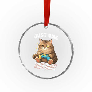 Just One More Game Crystal Glass Ornament Funny Lazy Cat Playing Video Game TS12 Print Your Wear