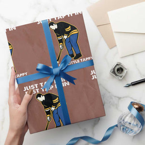 Just Tap It In Funny Golfer Wrapping Paper Roll Tappy Tap Taparoo Putting Golfing Humor Retro Golf Lover TS02 Mocha Print Your Wear