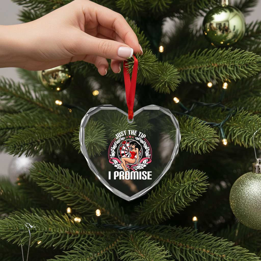 Just The Tip I Promise Heart Crystal Glass Ornament Funny Dart Player Quote For Pub Fans TS12 Print Your Wear