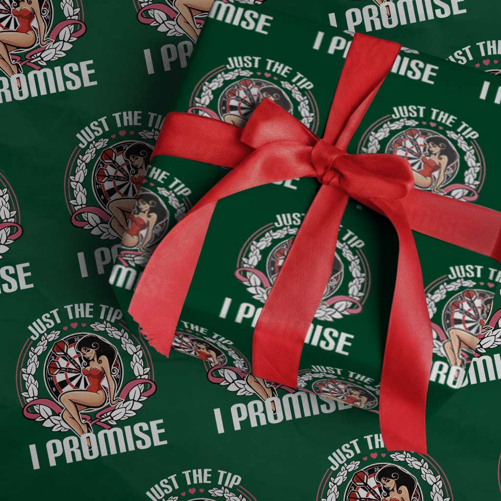 Just The Tip I Promise Wrapping Paper Roll Funny Dart Player Quote For Pub Fans TS12 Green Print Your Wear