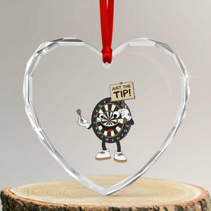 Just The Tip Quote Heart Crystal Glass Ornament Dirty Humor Dartist Gift TS12 Transparent Glass 3'' Heart Print Your Wear