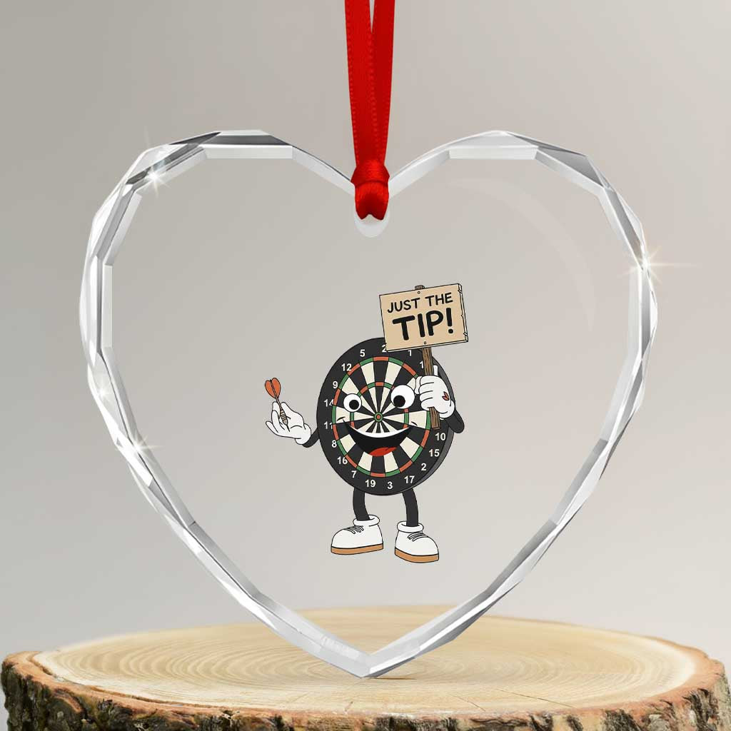 Just The Tip Quote Heart Crystal Glass Ornament Dirty Humor Dartist Gift TS12 Transparent Glass 3'' Heart Print Your Wear
