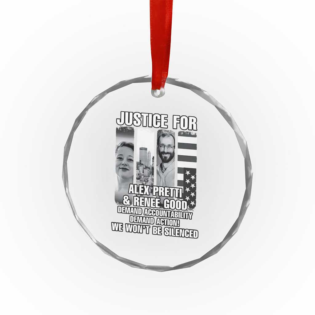 Justice for Alex and Renee Crystal Glass Ornament Anti ICE Immigration Protest Human Rights TS14 Print Your Wear