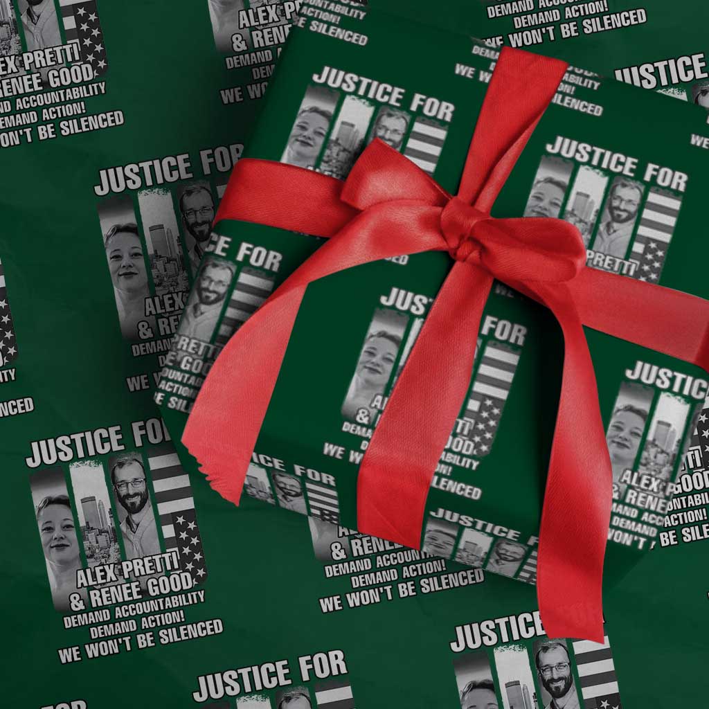 Justice for Alex and Renee Wrapping Paper Roll Anti ICE Immigration Protest Human Rights TS14 Green Print Your Wear