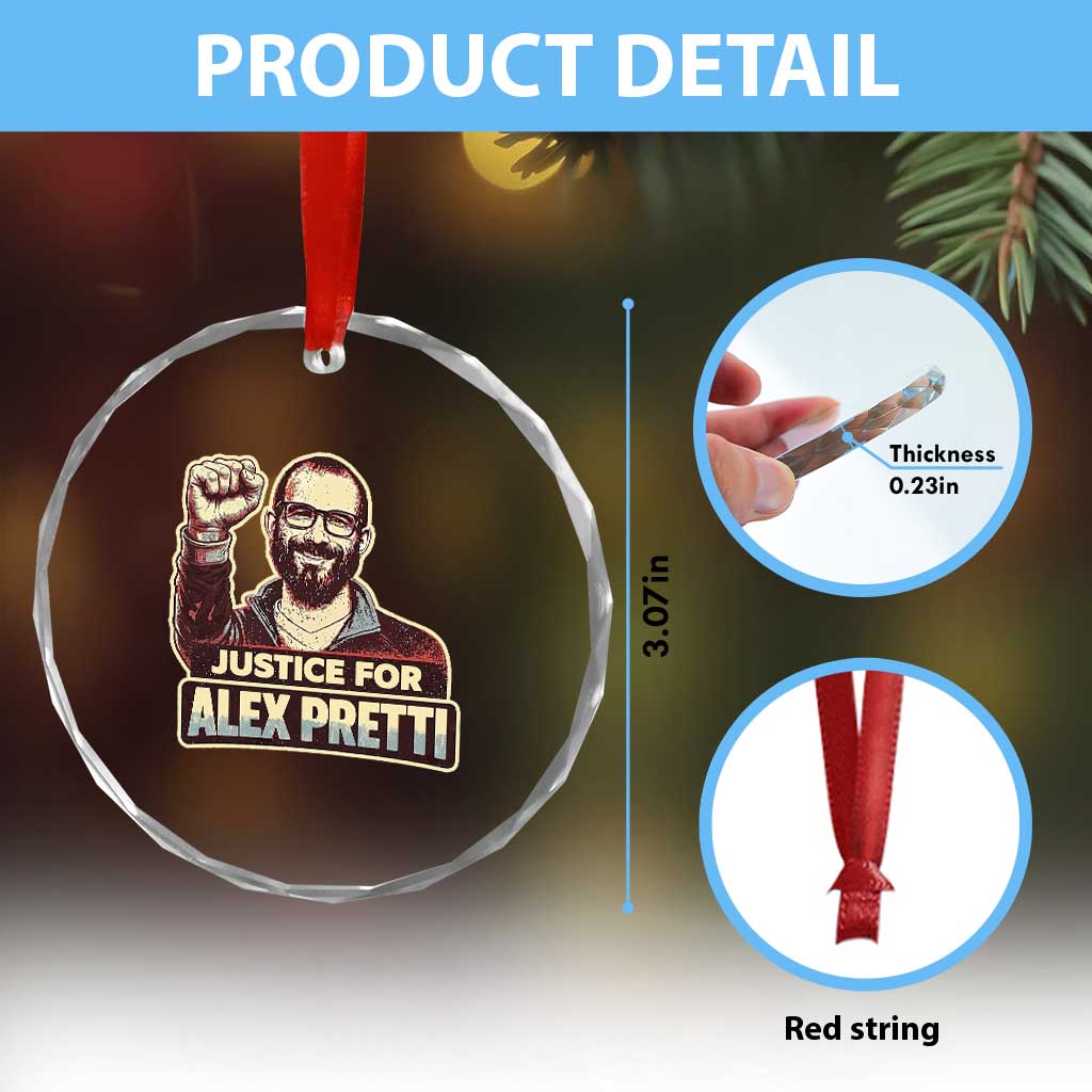 Justice For Alex Crystal Glass Ornament Minneapolis ICU Nurse Hero Support Gift TS12 Print Your Wear