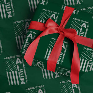 Justice for Alex Pretti American Flag Wrapping Paper Roll Minneapolis Jan 24 2026 Memorial Tribute TS02 Green Print Your Wear
