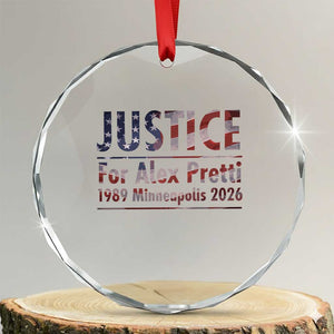 Justice For Alex Pretti Crystal Glass Ornament Minneapolis MN Tribute Gift TS12 Transparent Glass 3'' Circle Print Your Wear