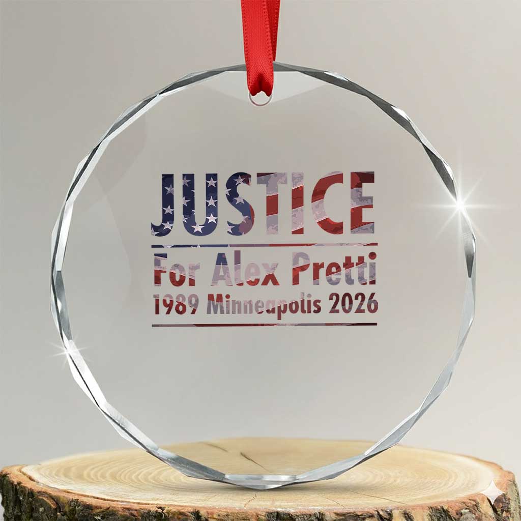 Justice For Alex Pretti Crystal Glass Ornament Minneapolis MN Tribute Gift TS12 Transparent Glass 3'' Circle Print Your Wear