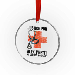 Justice For Alex Pretti Crystal Glass Ornament Minneapolis Support Gift TS12 Print Your Wear