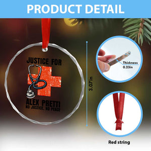 Justice For Alex Pretti Crystal Glass Ornament Minneapolis Support Gift TS12 Print Your Wear