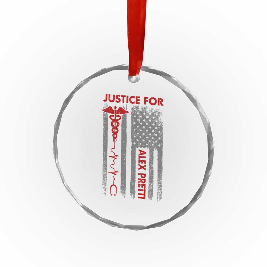 Justice For Alex Pretti Crystal Glass Ornament Minneapolis Tribute 2026 ICU Nurse American Flag TS11 Print Your Wear