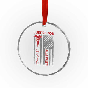 Justice For Alex Pretti Crystal Glass Ornament Minneapolis Tribute 2026 ICU Nurse American Flag TS11 Print Your Wear