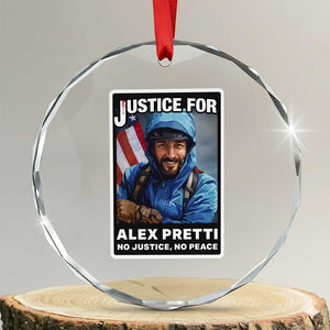 Justice For Alex Pretti Crystal Glass Ornament Minneapolis USA Support Gift TS12 Transparent Glass 3'' Circle Print Your Wear