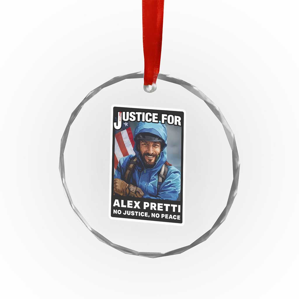 Justice For Alex Pretti Crystal Glass Ornament Minneapolis USA Support Gift TS12 Print Your Wear