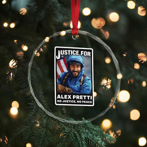 Justice For Alex Pretti Crystal Glass Ornament Minneapolis USA Support Gift TS12 Print Your Wear
