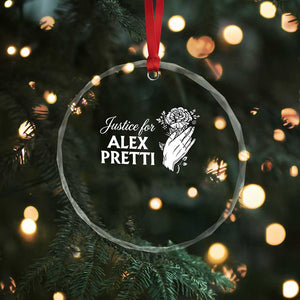 Justice for Alex Pretti Floral Memorial Crystal Glass Ornament Minneapolis Jan 24 2026 Tribute TS02 Print Your Wear