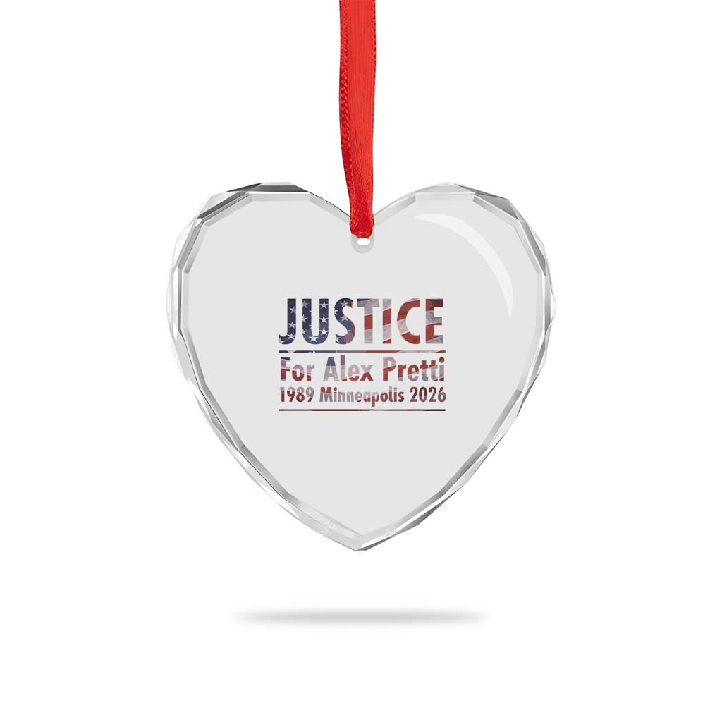 Justice For Alex Pretti Heart Crystal Glass Ornament Minneapolis MN Tribute Gift TS12 Print Your Wear