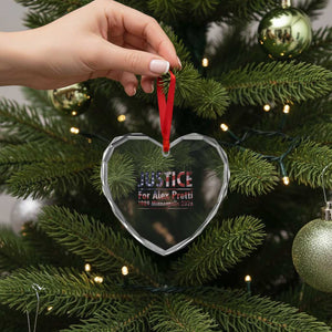 Justice For Alex Pretti Heart Crystal Glass Ornament Minneapolis MN Tribute Gift TS12 Print Your Wear