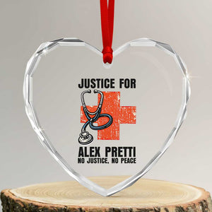 Justice For Alex Pretti Heart Crystal Glass Ornament Minneapolis Support Gift TS12 Transparent Glass 3'' Heart Print Your Wear