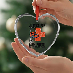 Justice For Alex Pretti Heart Crystal Glass Ornament Minneapolis Support Gift TS12 Print Your Wear
