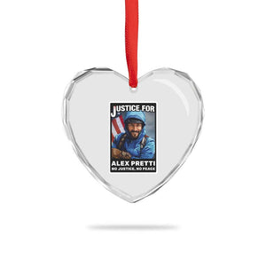Justice For Alex Pretti Heart Crystal Glass Ornament Minneapolis USA Support Gift TS12 Print Your Wear