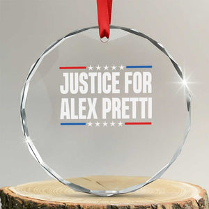 Justice for Alex Pretti Patriotic Crystal Glass Ornament Minneapolis Jan 24 2026 Memorial Tribute TS02 Transparent Glass 3'' Circle Print Your Wear