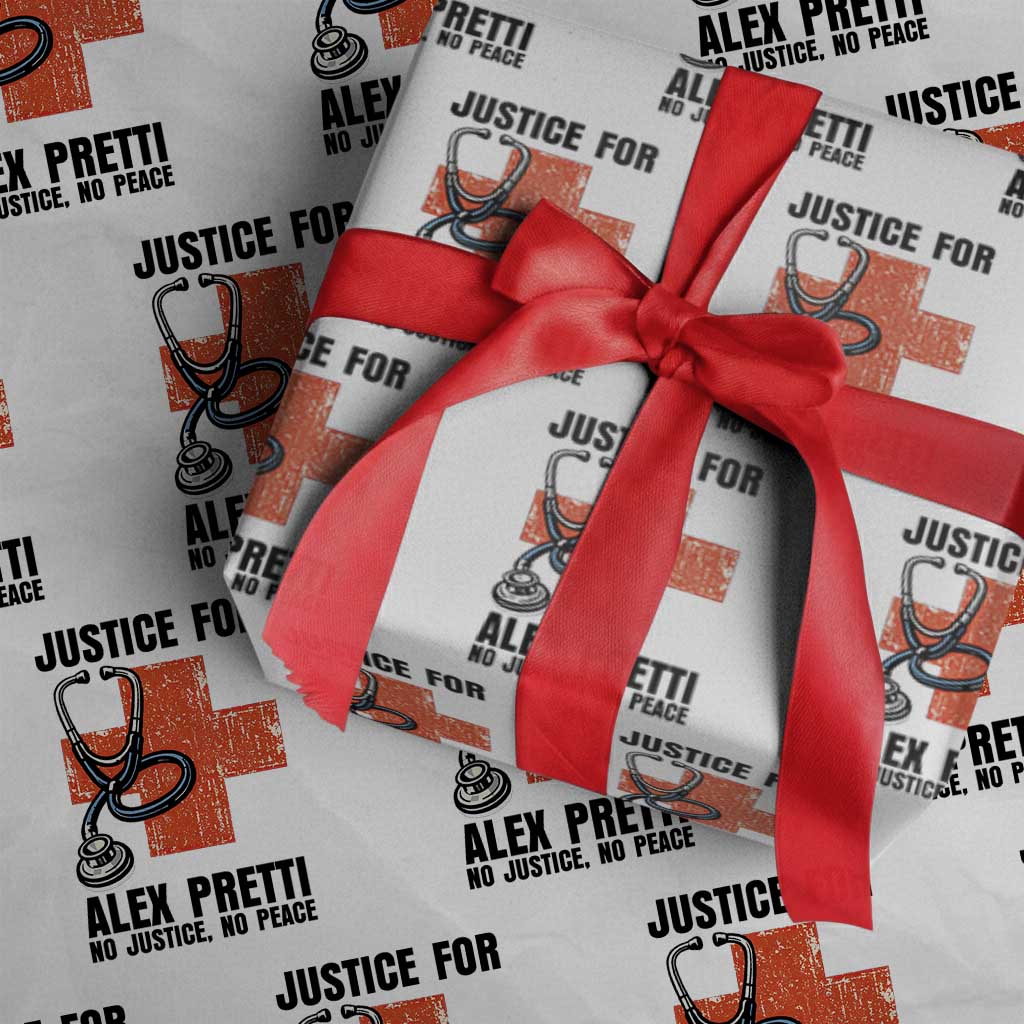 Justice For Alex Pretti Wrapping Paper Roll Minneapolis Support Gift TS12 White Print Your Wear