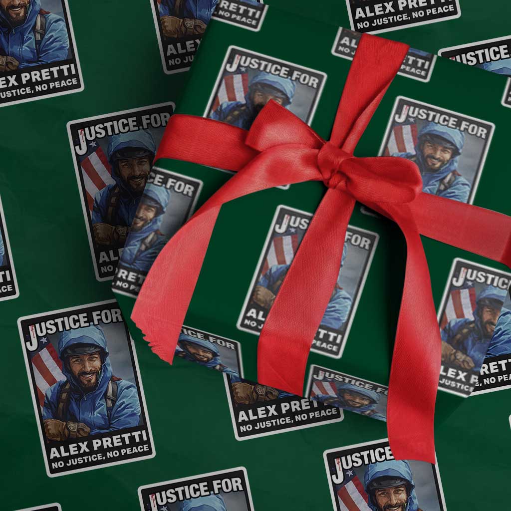 Justice For Alex Pretti Wrapping Paper Roll Minneapolis USA Support Gift TS12 Green Print Your Wear