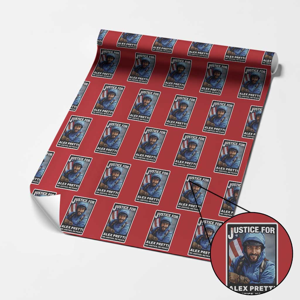 Justice For Alex Pretti Wrapping Paper Roll Minneapolis USA Support Gift TS12 Red Print Your Wear