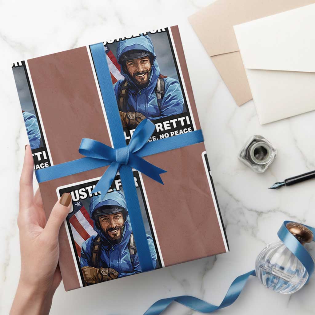 Justice For Alex Pretti Wrapping Paper Roll Minneapolis USA Support Gift TS12 Mocha Print Your Wear