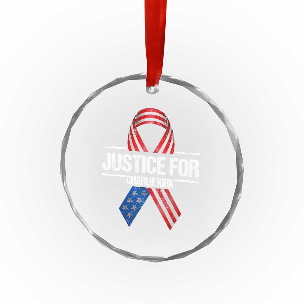 Justice For Charlie Kirk Crystal Glass Ornament Patriotic Tribute Human Rights Activist TS11 Print Your Wear