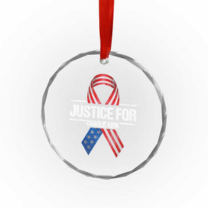 Justice For Charlie Kirk Crystal Glass Ornament Patriotic Tribute Human Rights Activist TS11 Print Your Wear