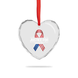 Justice For Charlie Kirk Heart Crystal Glass Ornament Patriotic Tribute Human Rights Activist TS11 Print Your Wear